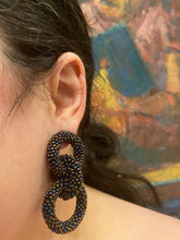 Load image into Gallery viewer, Crocheted Beaded Earrings - Metallic Rainbow Iris Beads