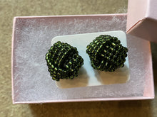 Load image into Gallery viewer, Knot Beaded Earrings - Olive Green