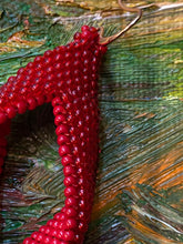 Load image into Gallery viewer, Drop Earrings - Red Transparent and Red Solid Beads