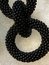 Load image into Gallery viewer, Crocheted Beaded Earrings - Black Opaque Beads