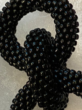 Load image into Gallery viewer, Crocheted Beaded Earrings - Black Opaque Beads
