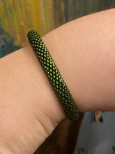Load image into Gallery viewer, Crocheted Beaded Bracelet - Olive Green
