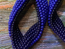 Load image into Gallery viewer, Drop Earrings - Two Toned Blue Beaded earrings - 2 1/2&quot;
