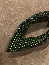 Load image into Gallery viewer, Drop Earrings - Metallic Iris Green/Brown and Olive silver lined beads
