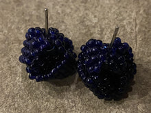 Load image into Gallery viewer, Knot Beaded Earrings -Navy Blue (almost black)
