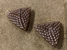 Load image into Gallery viewer, Triangle Earrings - Light Mauve Round Beads - Smaller triangles
