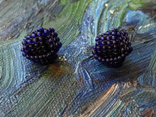 Load image into Gallery viewer, Knot Beaded Earrings -Navy Blue (almost black)
