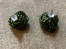 Load image into Gallery viewer, Knot Beaded Earrings - Olive Green
