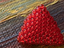 Load image into Gallery viewer, Triangle Beaded Earrings - Red Transparent Round Beads
