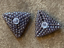 Load image into Gallery viewer, Triangle Earrings - Sugar Plum (light purple) Round Beads - Smaller triangles
