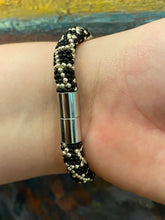 Load image into Gallery viewer, Bracelet Beaded - Round beads, Black and Gold
