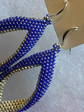 Load image into Gallery viewer, Drop earrings -  Silver and Blue beads
