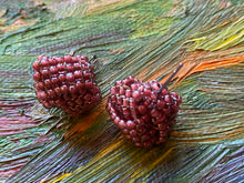 Load image into Gallery viewer, Knot beaded earrings - rose luster beads
