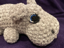 Load image into Gallery viewer, Stuffed animal - Crochet hippo with Crochet eyes (shipping included)
