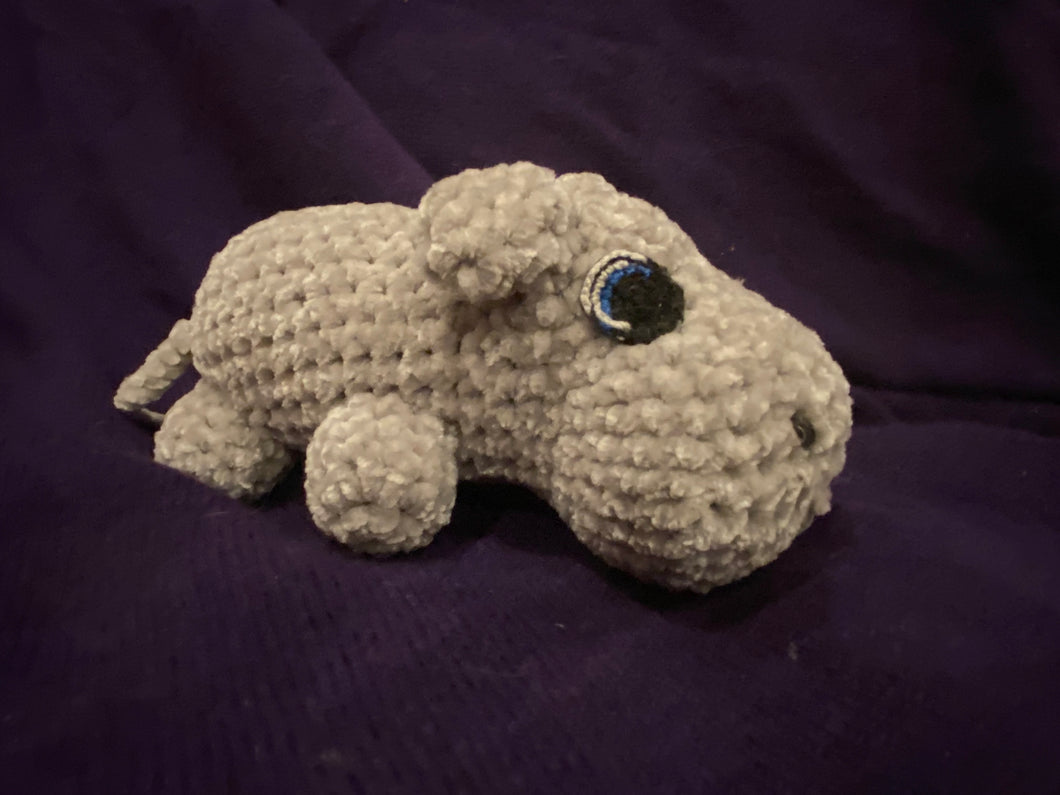 Stuffed animal - Crochet hippo with Crochet eyes (shipping included)